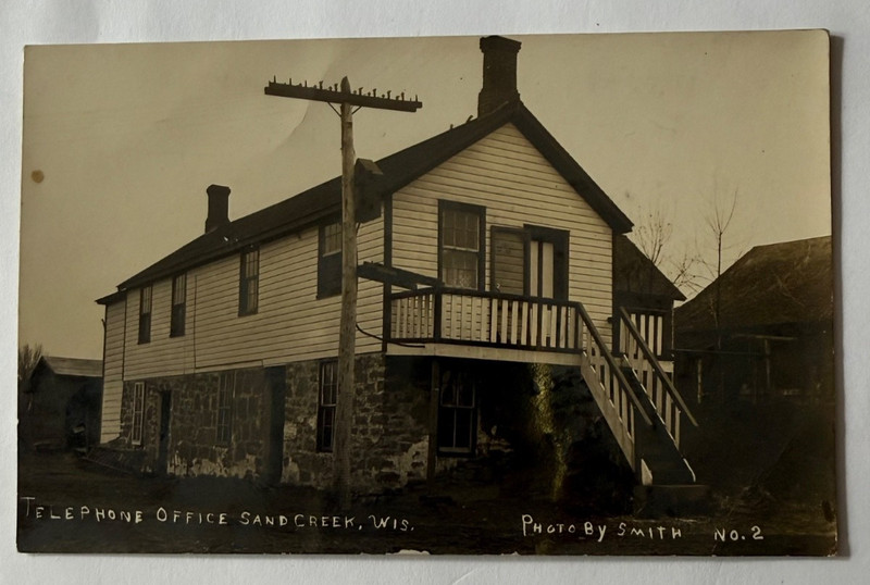 1911 Telephone Office Sand Creek Wisconsin RPPC