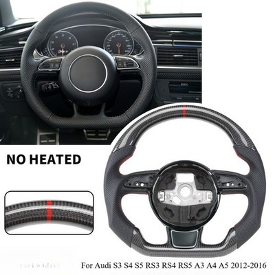 Real Carbon Fiber Steering Wheel For Audi S3 S4 S5 RS3 RS4 RS5 A3 A4 A5 W/Trim