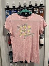 Vintage Juicy Couture Made In America Pink Graphic Tshirt Size L