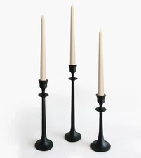 Iron Taper Candle Holder - Set of 3 Decorative Candle Stand - Candlestick Hol...