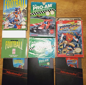 Lot of 3  Nintendo NES Games in Original Boxes &ndash; Dash Galaxy, RC Pro AM, Footbal
