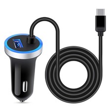 Usb C Car Charger 3.4a Fast Charging Car Adapter 3ft Type C Cable For Samsung Ga