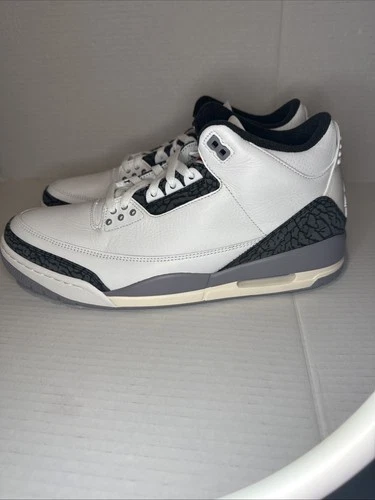Nike Air Jordan 3 Mens Size 12.5 Retro Summit White Fire Red CT8532-106 No Lid