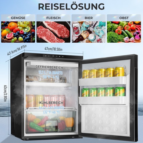 Kompressor Kühlbox 65L Zwei Kammern Gefrierbox Camping RV Kühlschrank 12V/230V - Bild 3 von 20