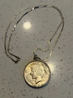 24 Inch 1924 Peace Dollar Sterling Silver Necklace