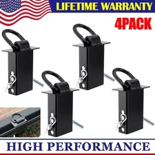 New Stake Pocket D Ring Heavy Duty Adjustable Trailer Stake Pocket,Black, 4 Pack