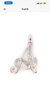 Natural Diamond Solid 14k White Gold Letter A Initial Drop Pendant 24 MM