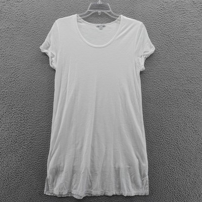 James Perse Rolled Sleeve T Shirt Dress Size 2 Medium White Womens Lined Beach