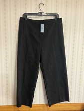 NWT Ann Taylor Wide Leg Dress Pants Women’s Size 12P Black High Rise Ankle