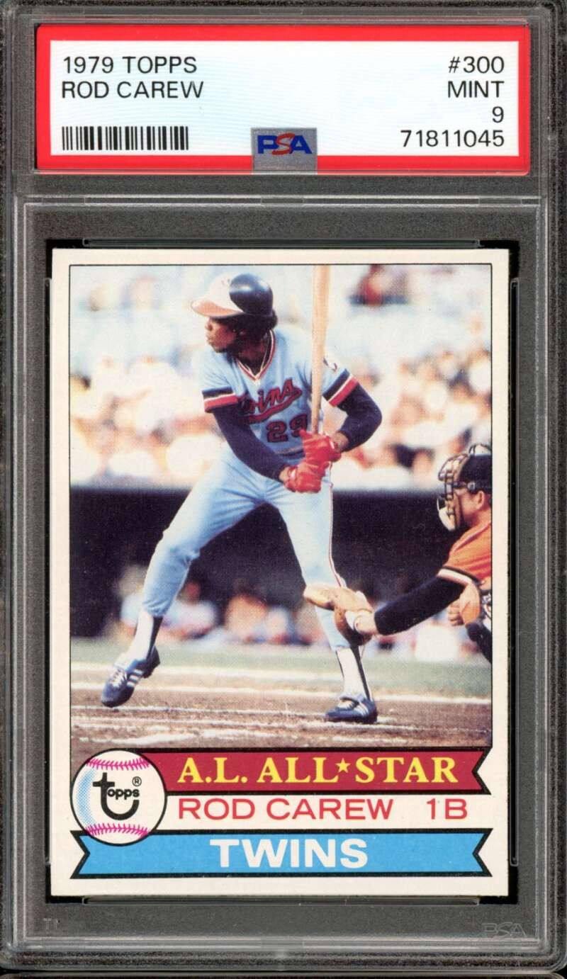 1979 Topps #300 Rod Carew AL AS All-Star Twins HOF PSA 9 MT Mint