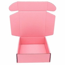 Pink Small Cardboard Shipping Box 10 x 8 x 2.7 Inch Corrugated Packaging Stor...
