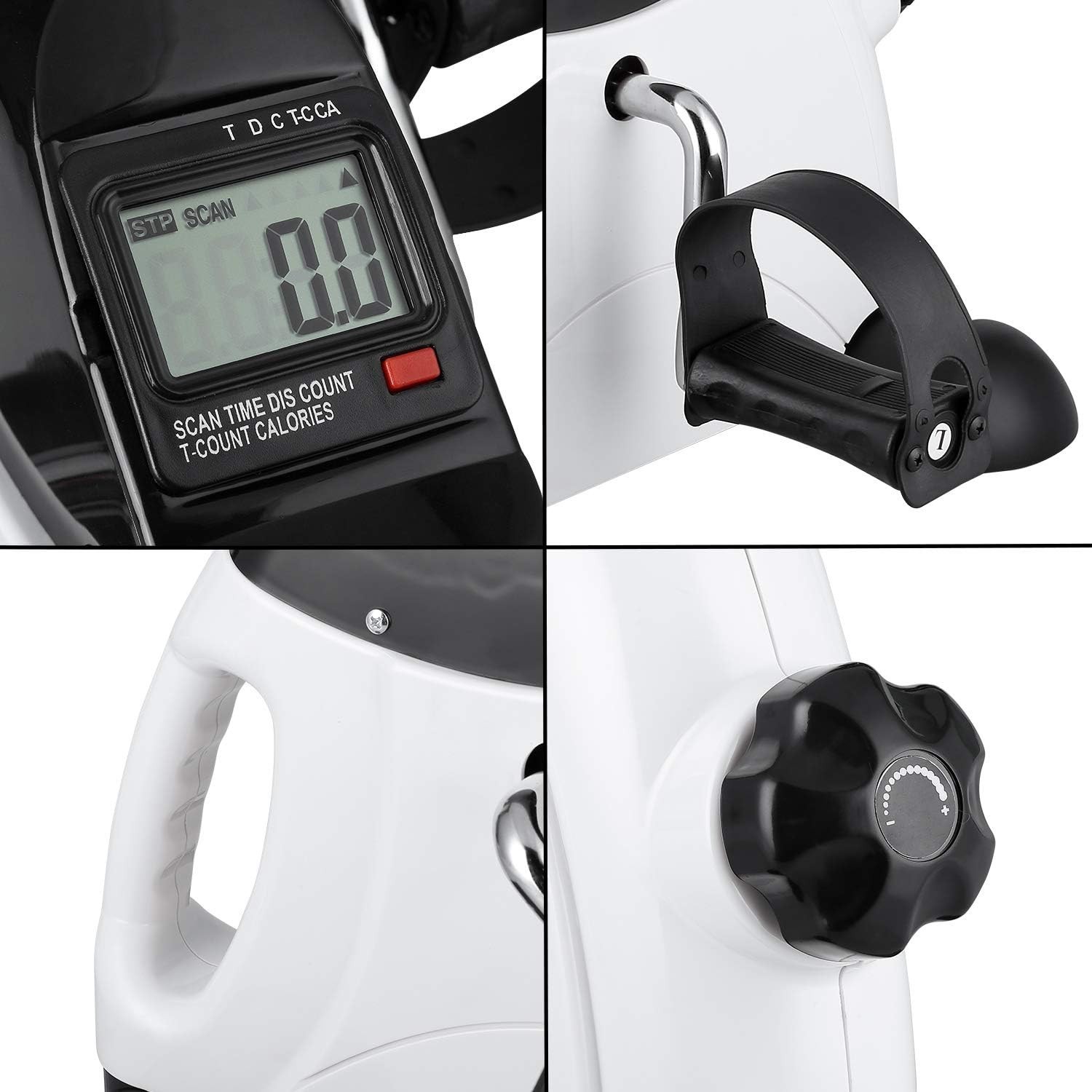 Mini Exercise Bike Under Desk Pedal Exerciser - LCD Screen & Adjustable Resis...