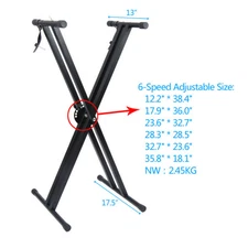 Adjustable Music Keyboard Electric Piano X-Stand Iron Dual Tub