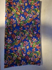 Blue Multicolor Floral Butterfly Cotton Fabric Material Quilting Crafts 2.5 yard