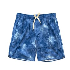 Fair Harbor Swim Shorts Mens L Large Blue Marble Hybrid Lined Volley Trunks