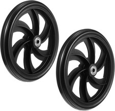 2 Sets Replacement Wheelchair Wheels for Walkers 7.5 Inch Black