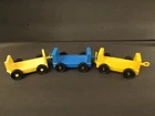 Vintage Set Of 3 1970's Fisher Price Little People Airport Luggage Rack Cart