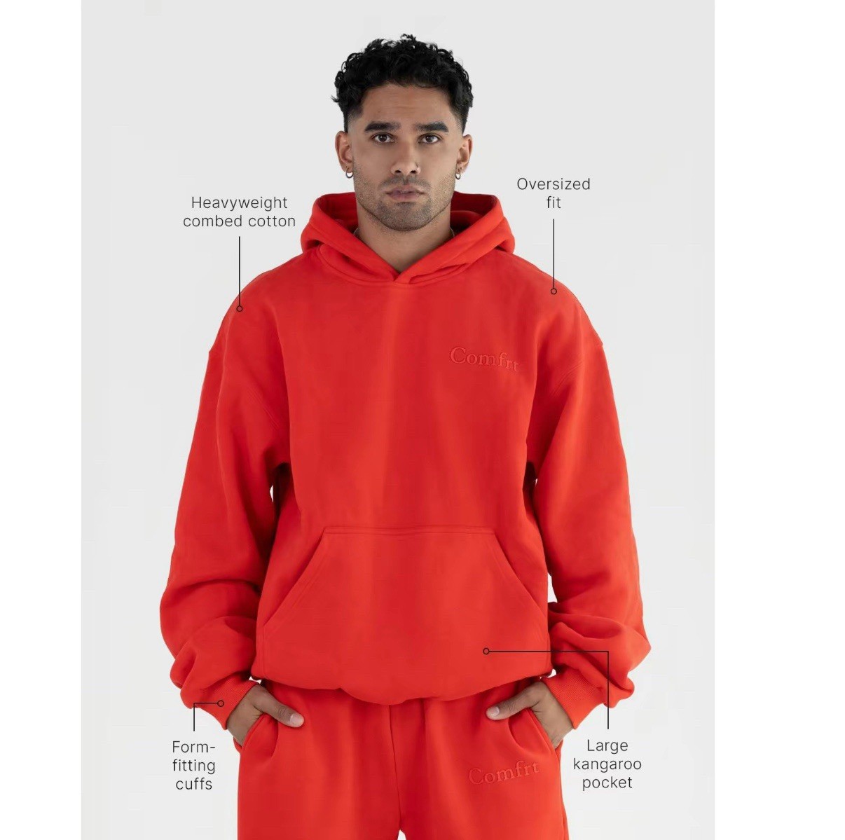 Comfrt Unisex Adult's Oversized Pullover Hoodie Signature Fit, Medium