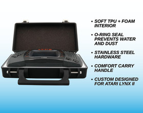 Atari Lynx II Compatible Rugged Case with Handle, Soft TPU Insert, Foam