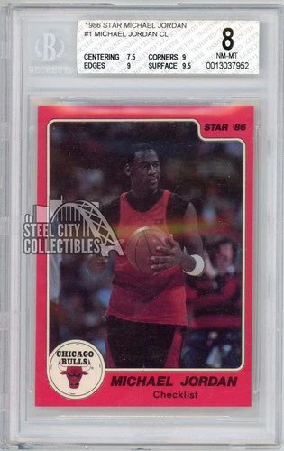 Michael Jordan 1986-87 Star Basketball Checklist Rookie Card #1 BGS 8 (952)
