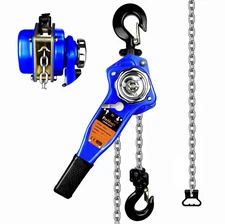 Lever Chain Hoist 1650LBS Capacity 10FT Manual Ratchet Chain Puller Hoist with 2
