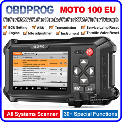 OBDPROG MOTO 100 Profi Motorrad OBD2 Scanner Diagnosegerät Auto Alle Systeme ECU