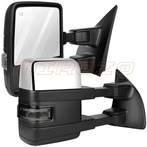 1 Pair Power Heated Auxiliary Signal Puddle Tow Mirrors For 2004-2014 Ford F150