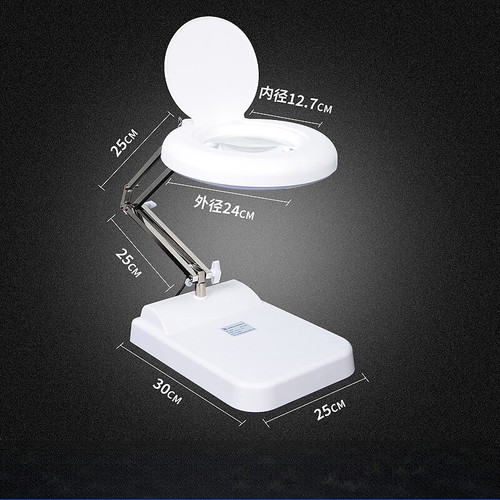 30x HD Desktop Magnifier Dimmable with LED Light Welding Repair Bench Clamp Type - Picture 10 of 21