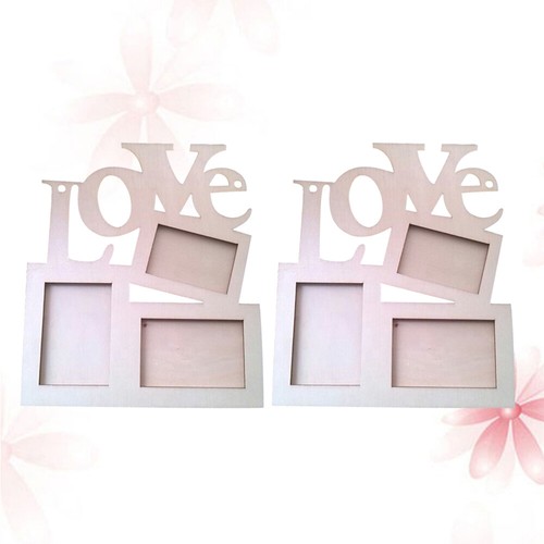 2pcs Holzbilder Rahmen Liebe Familie Familie Bilderrahmen Wandtisch Kunst Home - Bild 4 von 12