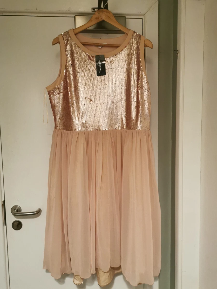 Rose gold dress size clearance 16