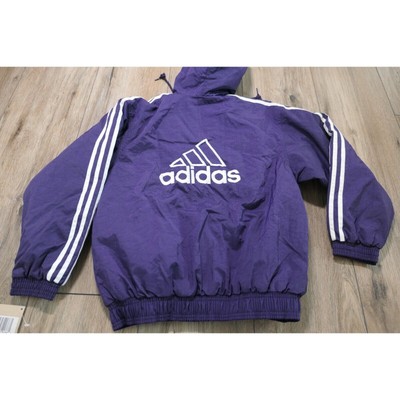 NWOT Vintage 90s ADIDAS Boundry Purple Youth Medium Jacket w/Hood 