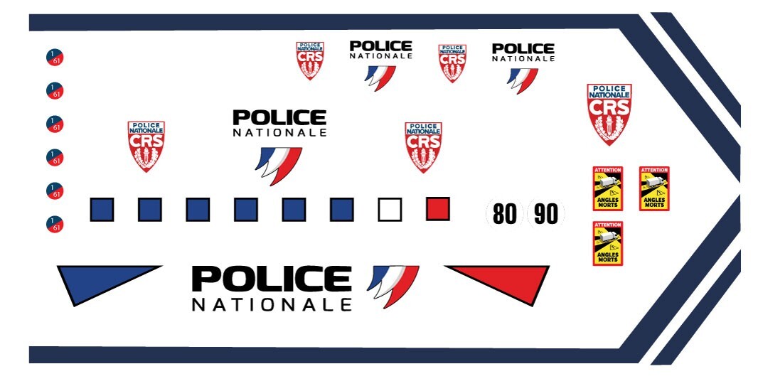 Décalcomanie Police GIGN RAID BRI 1/43 | Little Car Addict