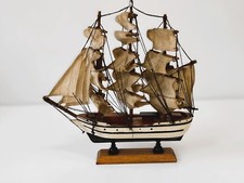Modello vintage veliero antico in legno modellismo ANNI 60 FATTO A MANO