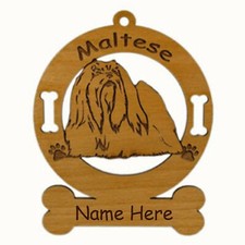 Maltese Standing Dog Ornament Personalized With Your Dogs Name 3529