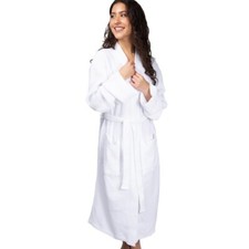 Bamboo Waffle Knit Robe Unisex - White Large/Extra Large