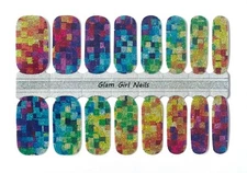 Rainbow Matrix Nail Polish Strips / Nail Wraps / Nail Stickers