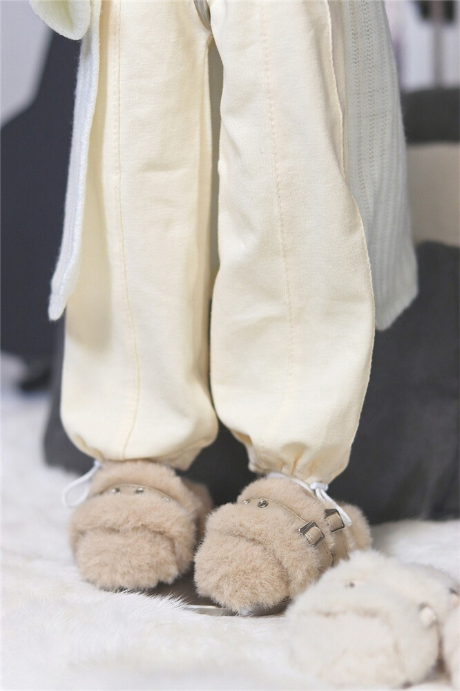 SAOLA Bambola BJD 1 4 1 3 scarpe solo pantofole pelose Fahion bianco marrone cremoso per SD MSD
