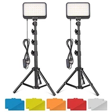 UBeesize LED Video Light Kit, 2Pcs Dimmable Continuous  Assorted Styles 