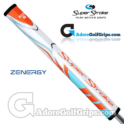 NEU - SuperStroke ZENERGY Flatso 1.0 Puttergriff - Weiß / Orange / Blau + Tape