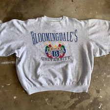 80s VINTAGE BLOOMINGDALE'S UNIVERSITY SHOPPING GRAY SWEATSHIRT SZ XL 90s NYC