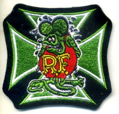 CAFÉ RACER ROCKERS 59 TON-UP BOYS HOG BIKER RIDER iron-on Art-2 PATCH: RED FINK