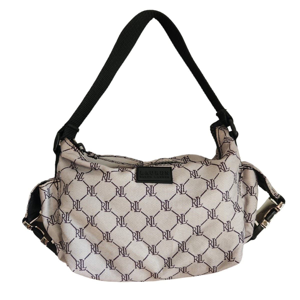 Lauren Ralph Lauren Signature RRL Logo Monogram Small Hobo Lauren Ralph Lauren Signature RRL Logo Monogram Small Hobo