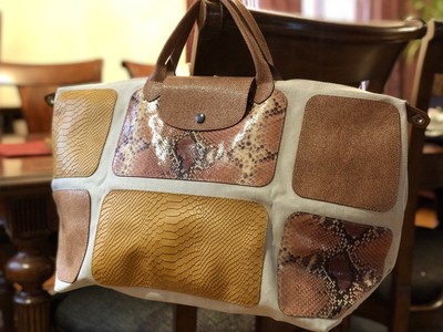 longchamp snakeskin tote