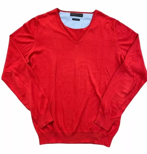 Fine Cotton V-neck Pullover Sweater 