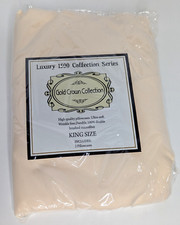 King Size Pillowcases 2 Luxury 1500 Collection Series Gold Crown Ivory UltraSoft