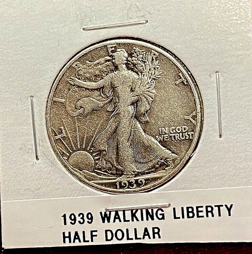 1939 Silver Walking Liberty Half Dollar VF Condition 90% Silver # 013