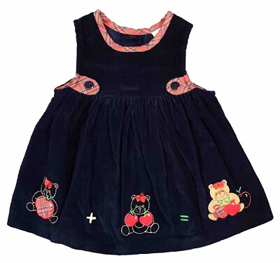 Rare Editions Little Girls Christmas Holiday Teddy Bear Navy Blue