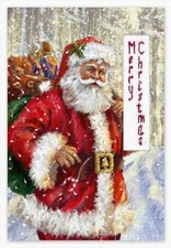 "Santa" Counted Cross stitch kit for Greeting Card - Luca-S SP-94
