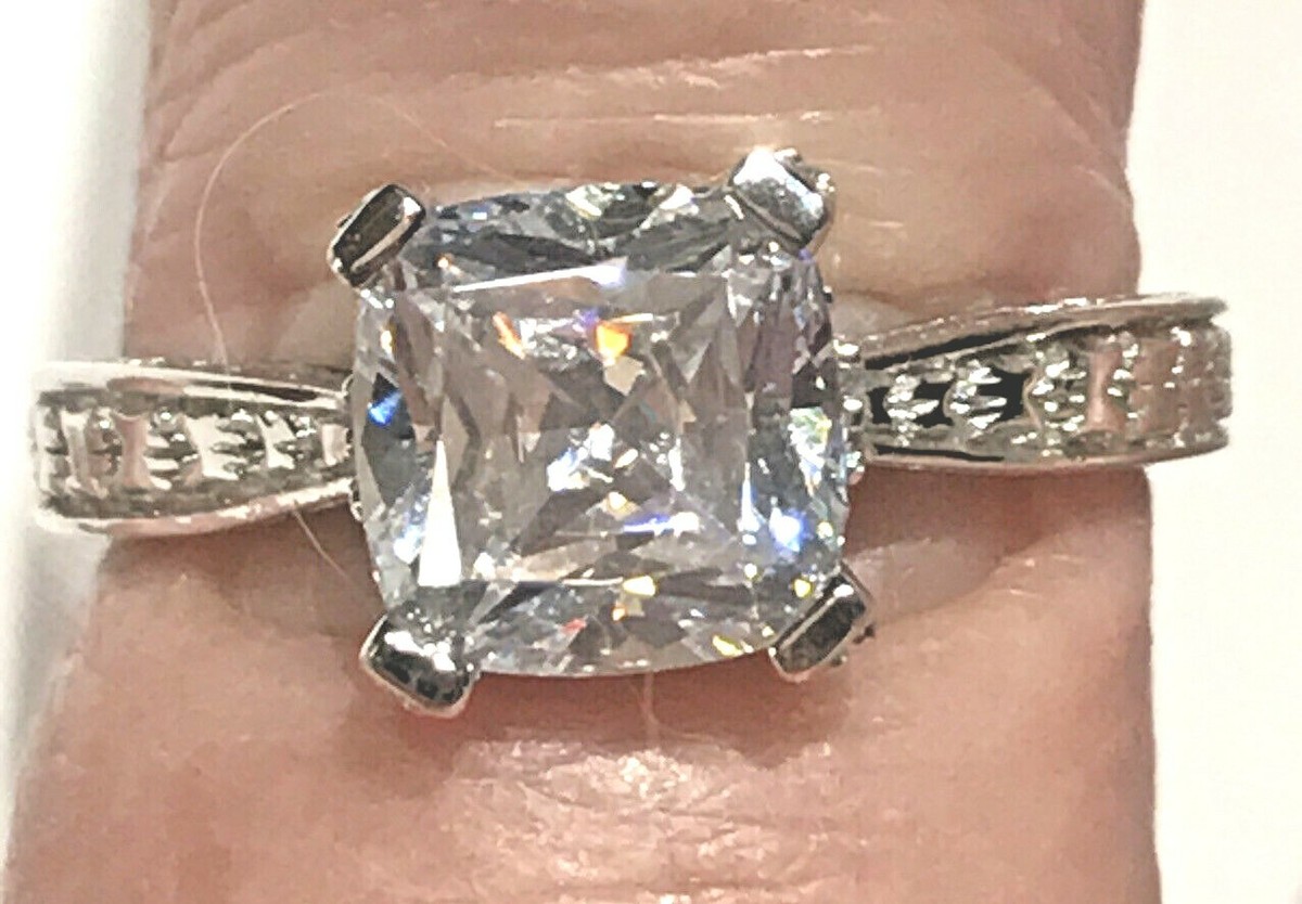 [韓国人気ジュエリー] nff Silver Radience Ring Grey Clear CZ Fashion Filigree Cross Ring New .925 Sterling