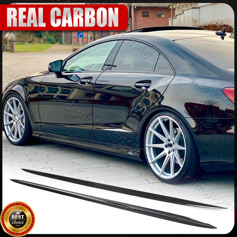 For Benz CLS Class W218 CLS63 2014-18 REAL Carbon Side Skirt